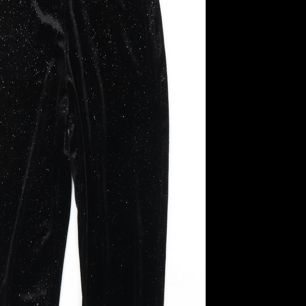 Matalan Girls Black  Velvet Sweatpants Trousers Size 11 Years