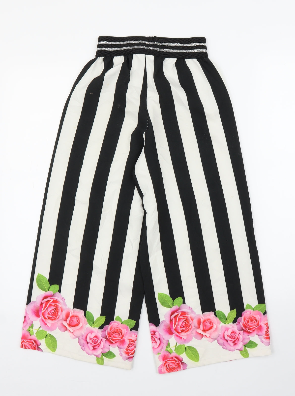 Preworn Womens White Striped  Bloomer Trousers Size S