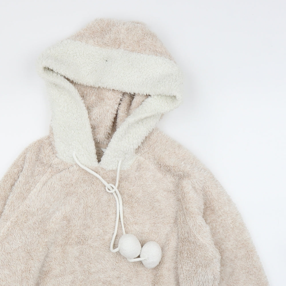 M&S Womens Pink  Fleece Pullover Hoodie Size 12