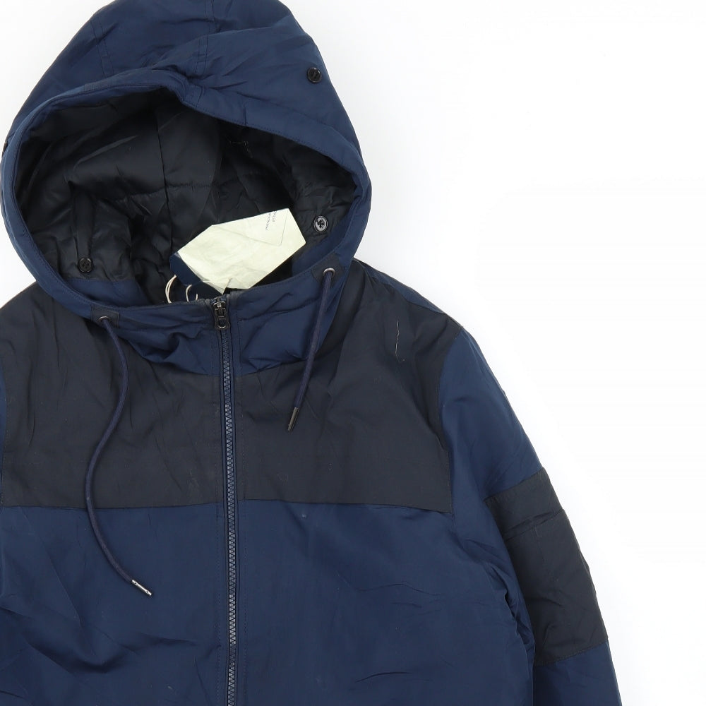 JACK & JONES Mens Blue   Parka Coat Size M