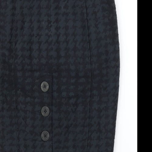 Matthew Williamson Womens Grey Houndstooth  Straight & Pencil Skirt Size 10