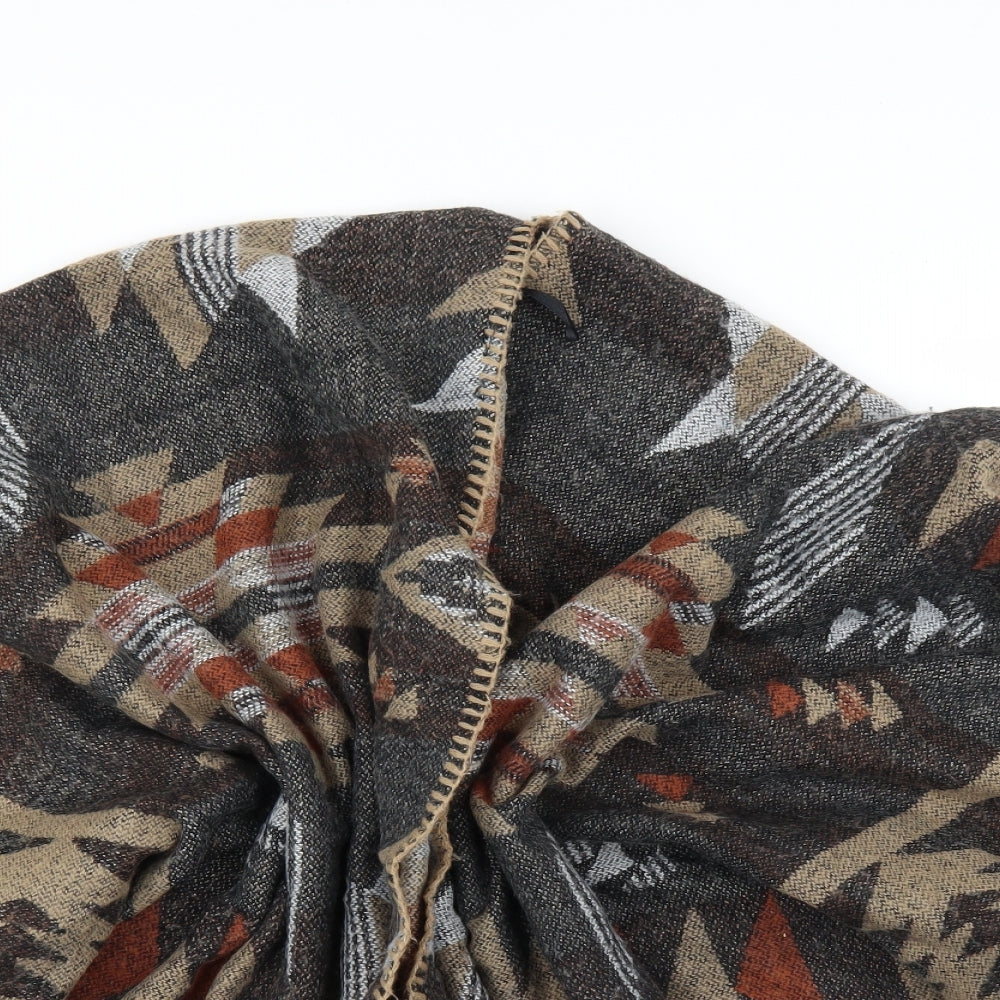 Preworn Womens Brown Geometric  Cape Jumper One Size