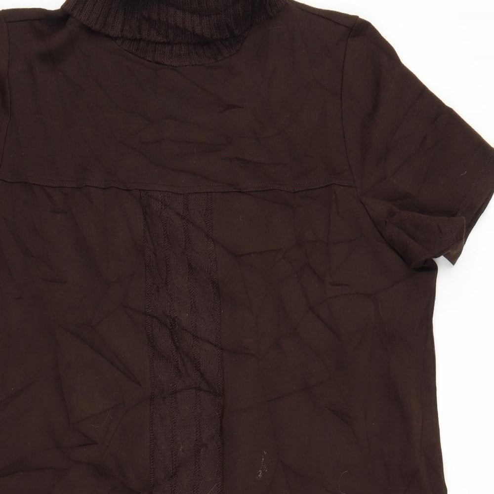 Nina Leonard Womens Brown   Tunic Blouse Size 3XL