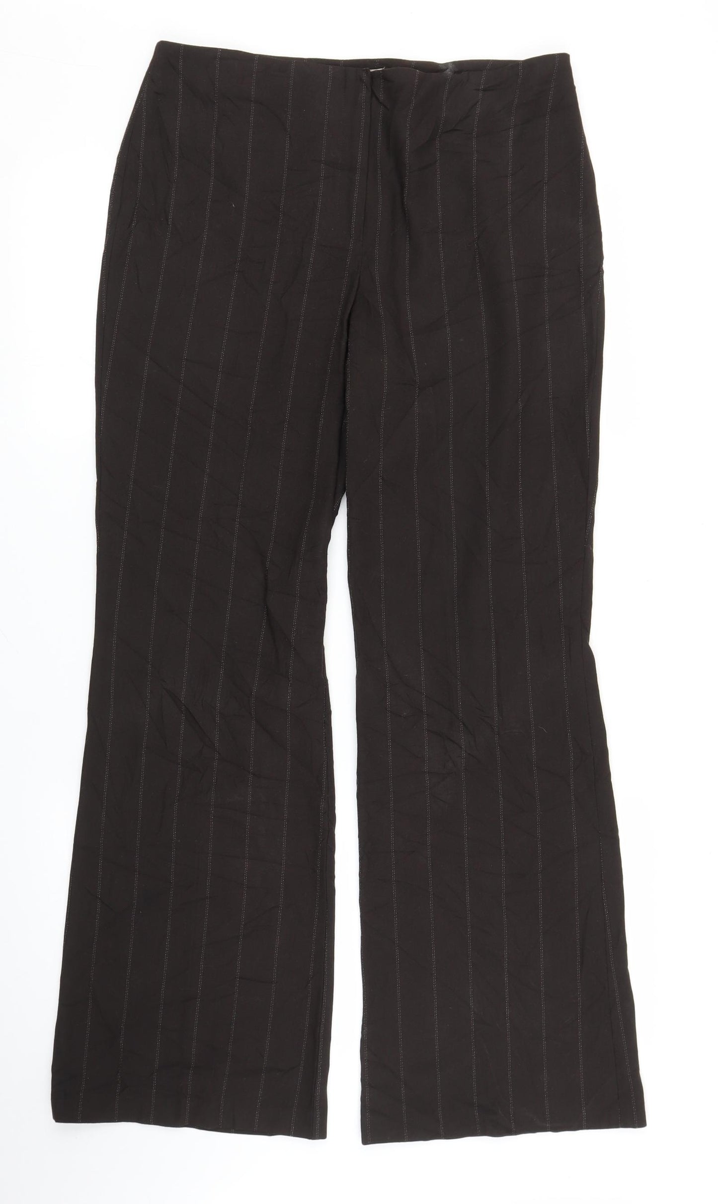 NEXT Womens Brown Striped  Trousers  Size 12 L29 in