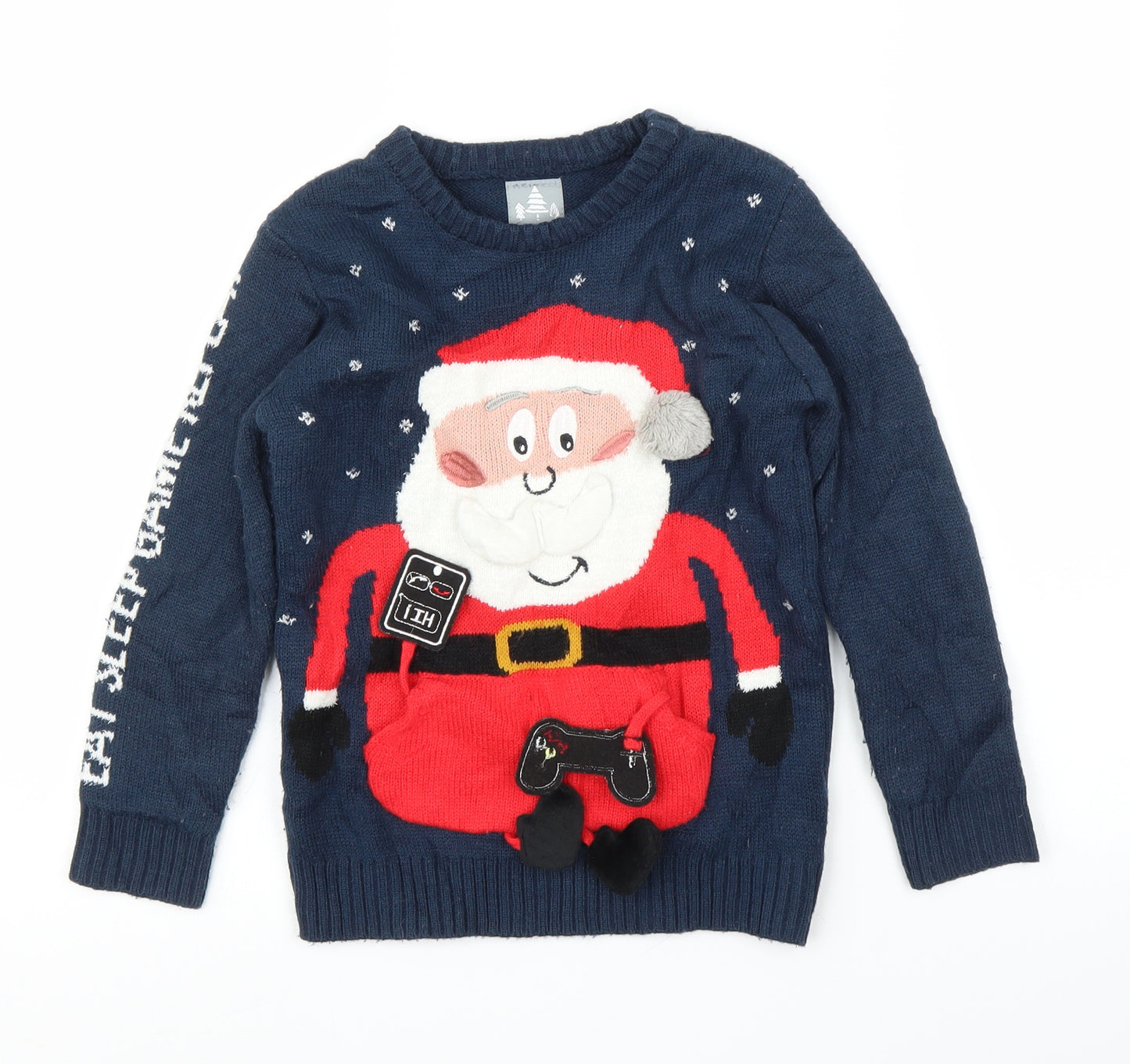 George Boys Blue   Pullover Jumper Size 6-7 Years  - Christmas