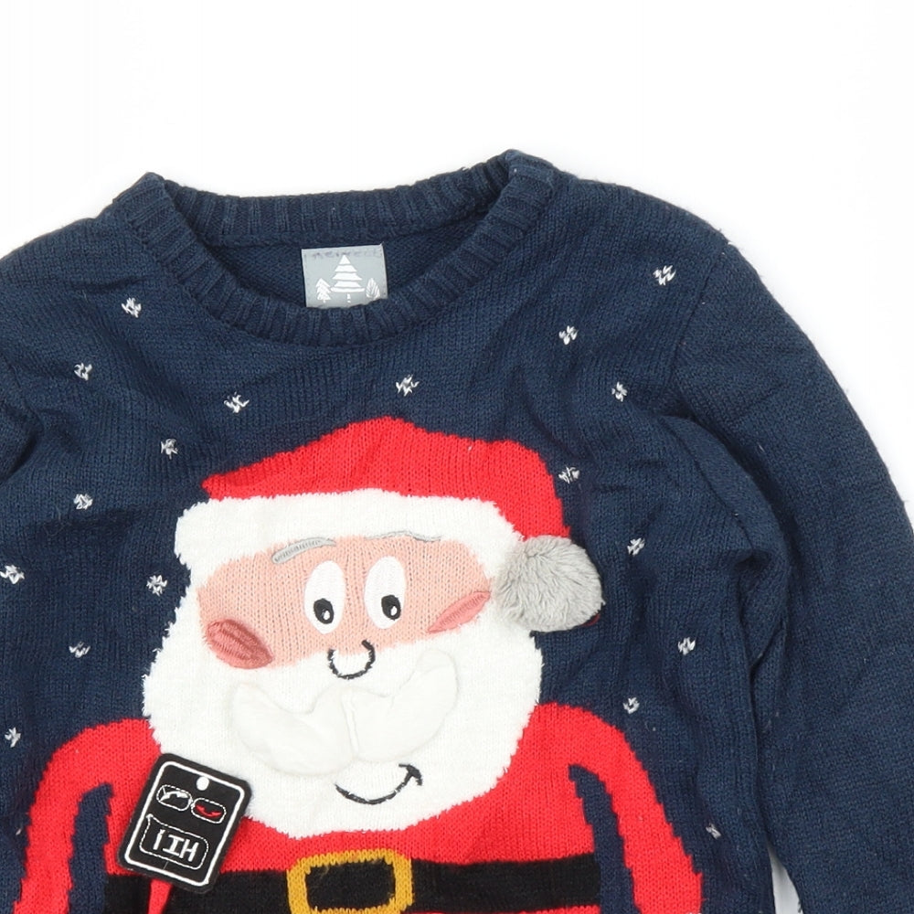 George Boys Blue   Pullover Jumper Size 6-7 Years  - Christmas