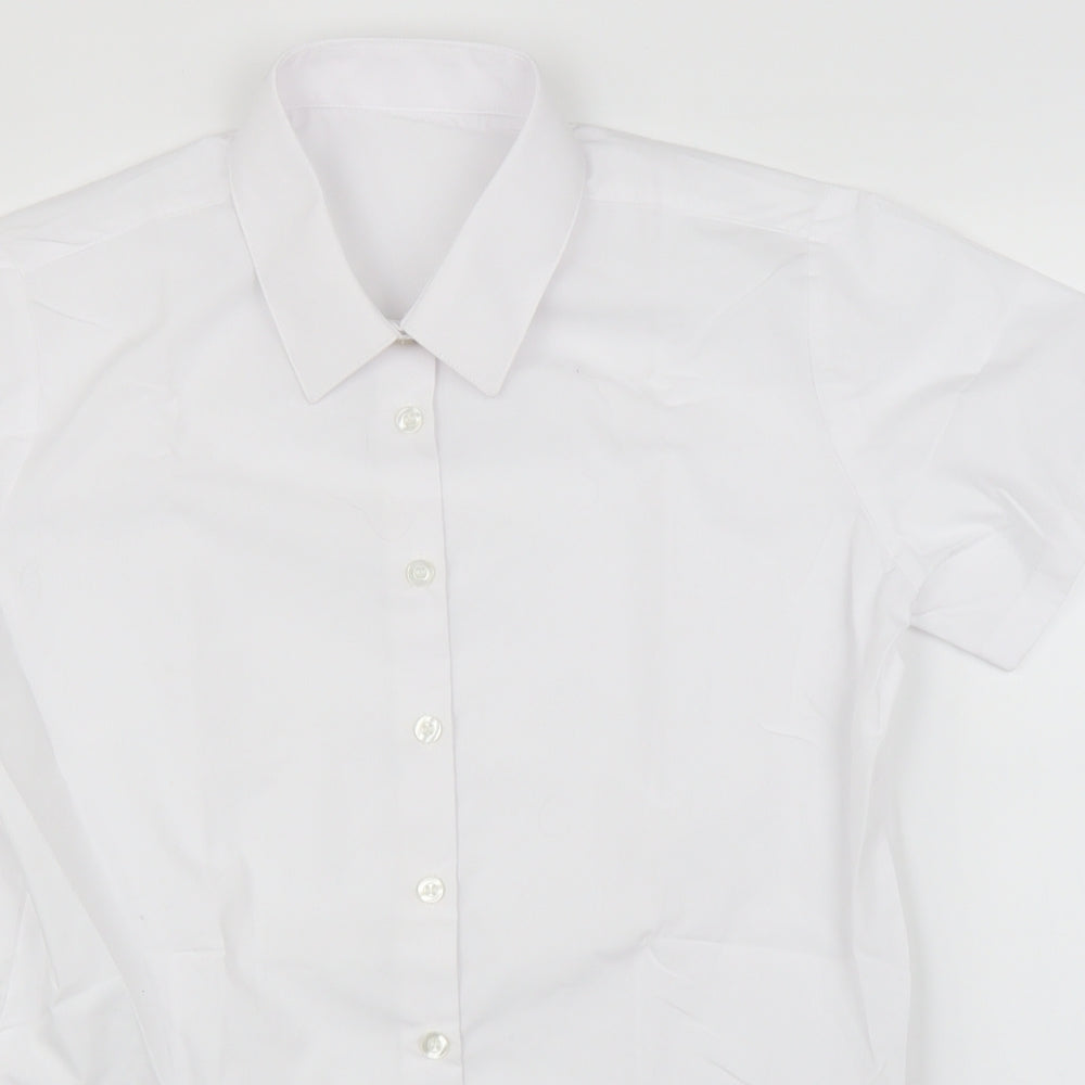 George Girls White   Basic Button-Up Size 13-14 Years