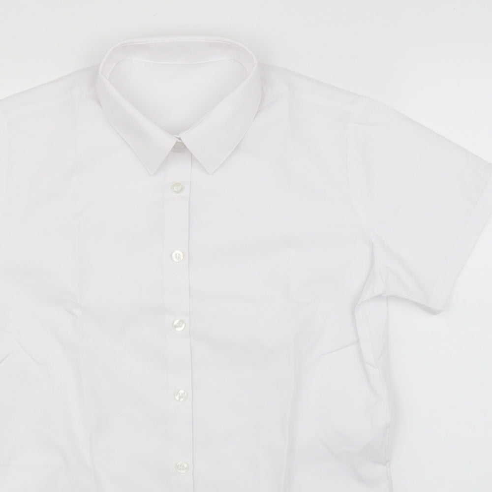 George Girls White   Basic Button-Up Size 13-14 Years