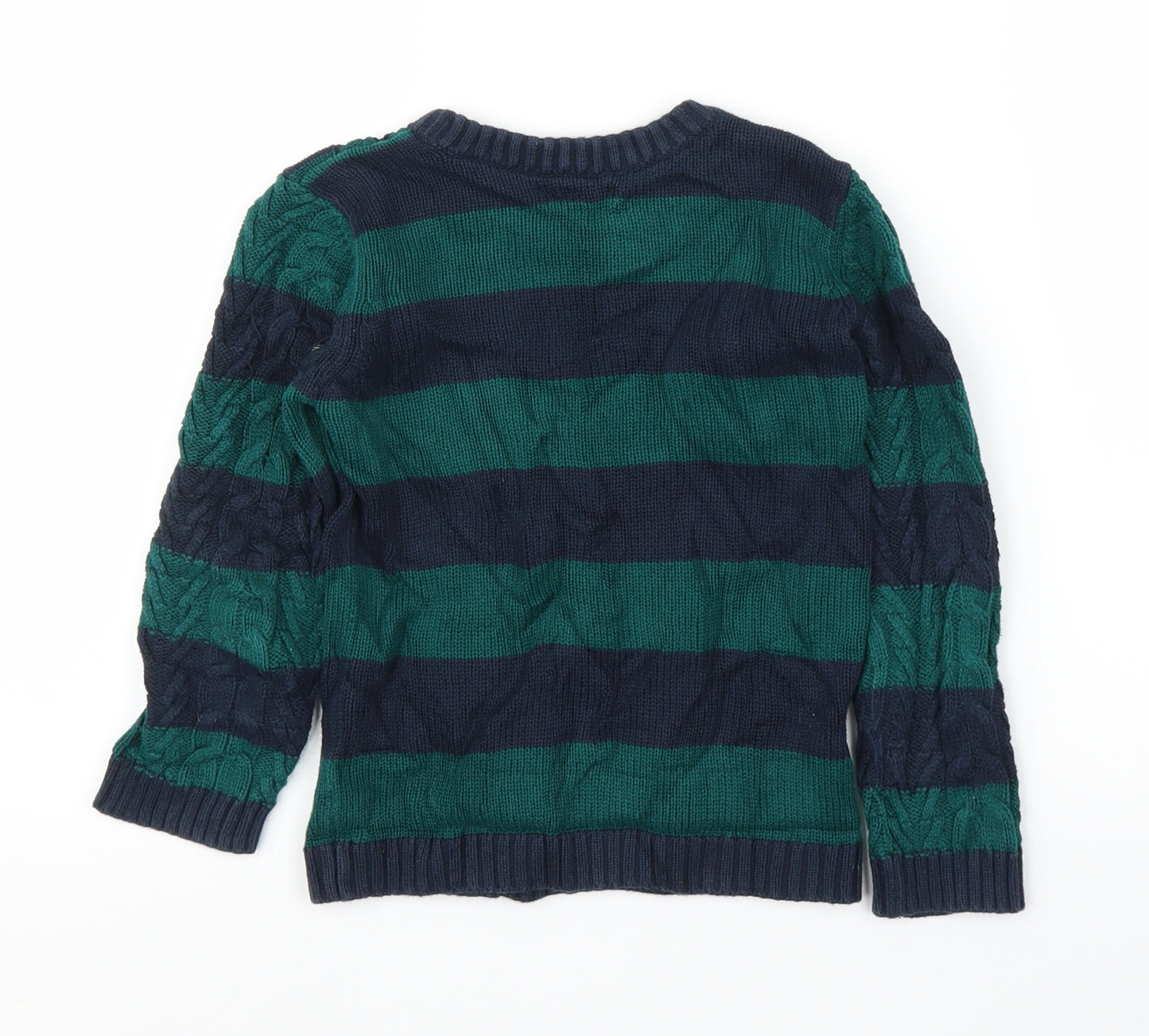 NEXT Boys Green Striped  Pullover Jumper Size 4 Years