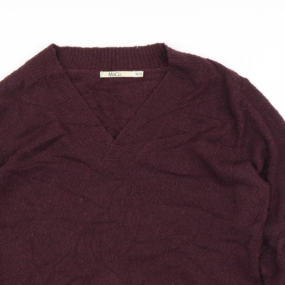 M&Co Womens Purple   Pullover Jumper Size 18