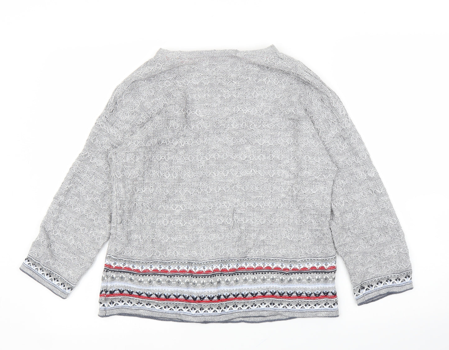 M&S Womens Grey Geometric  Pullover Jumper Size 12