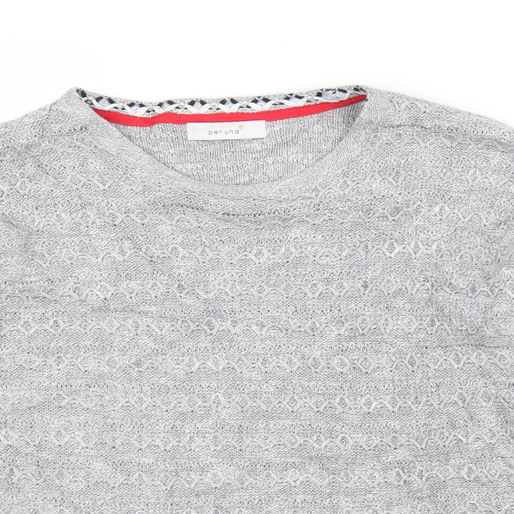 M&S Womens Grey Geometric  Pullover Jumper Size 12