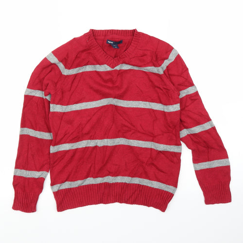 Gap Boys Red Striped  Pullover Jumper Size 6-7 Years