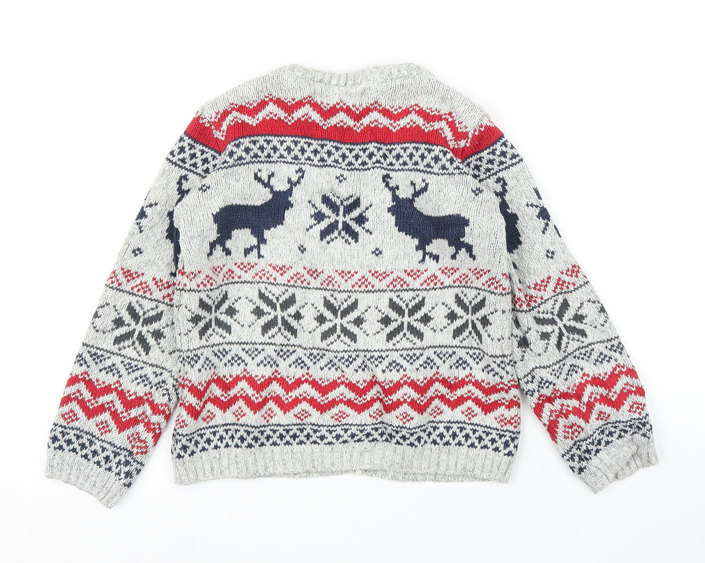 NEXT Boys Grey Fair Isle  Pullover Jumper Size 6 Years