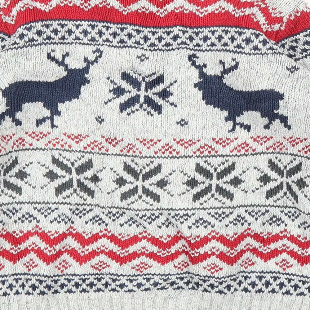 NEXT Boys Grey Fair Isle  Pullover Jumper Size 6 Years