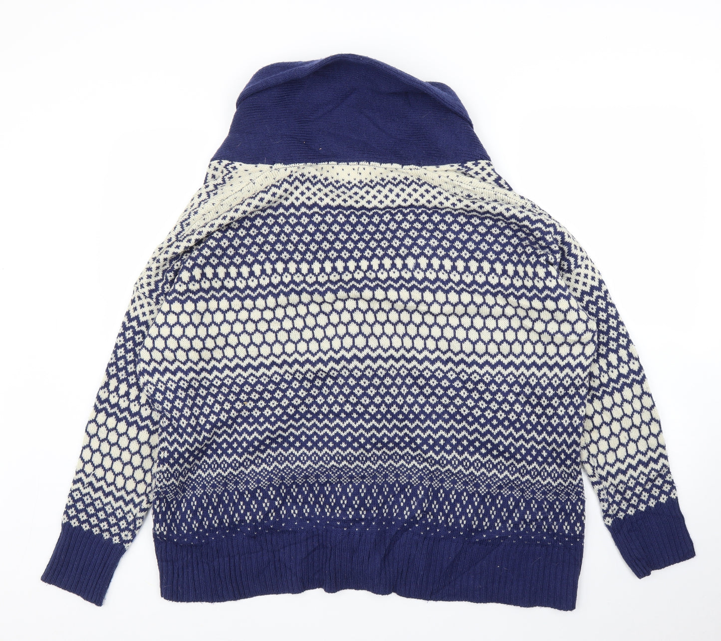 Primark Womens Blue Fair Isle  Cardigan Jumper Size 16