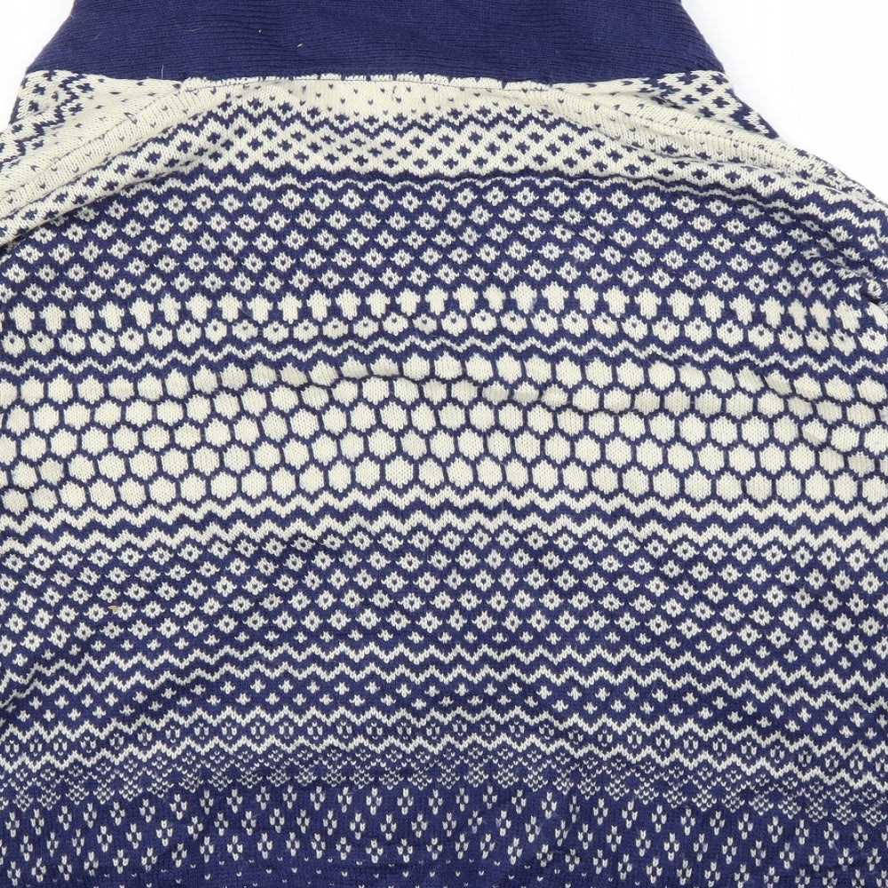 Primark Womens Blue Fair Isle  Cardigan Jumper Size 16