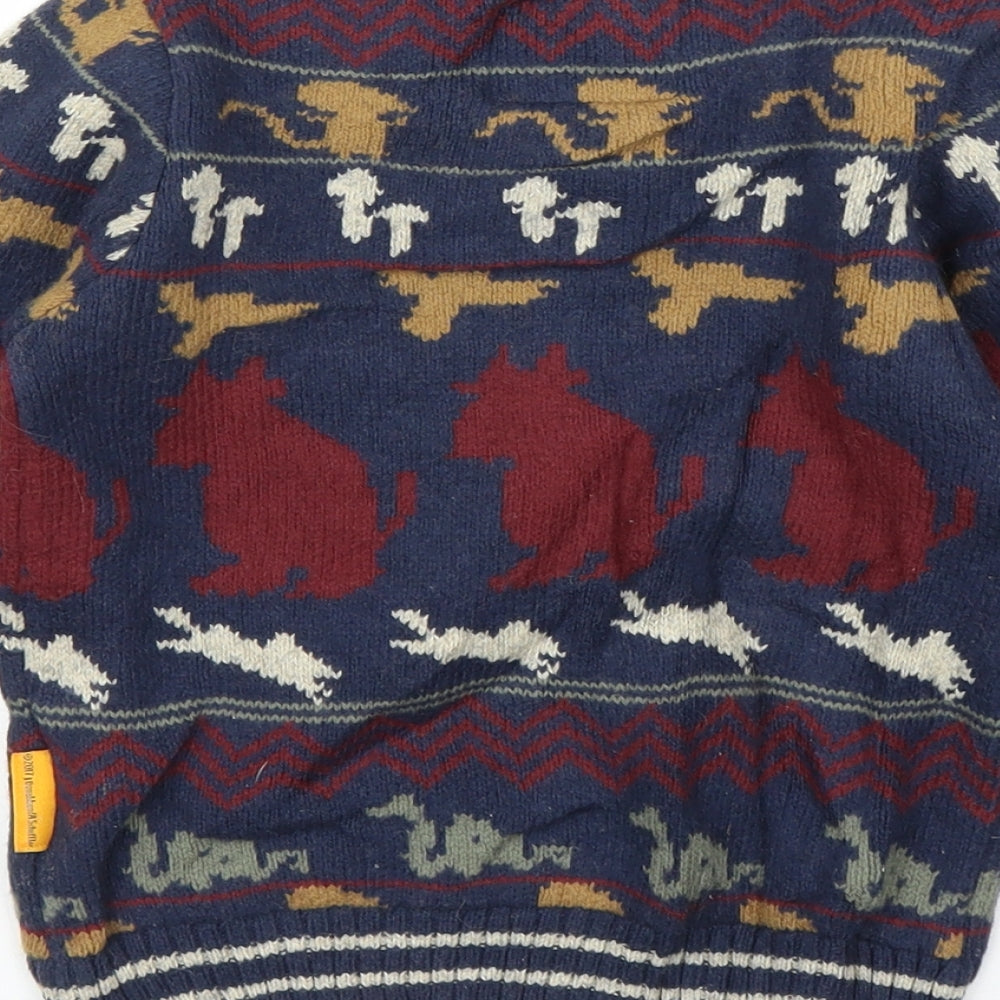 TU Boys Blue Fair Isle  Pullover Jumper Size 3-4 Years  - Gruffalo