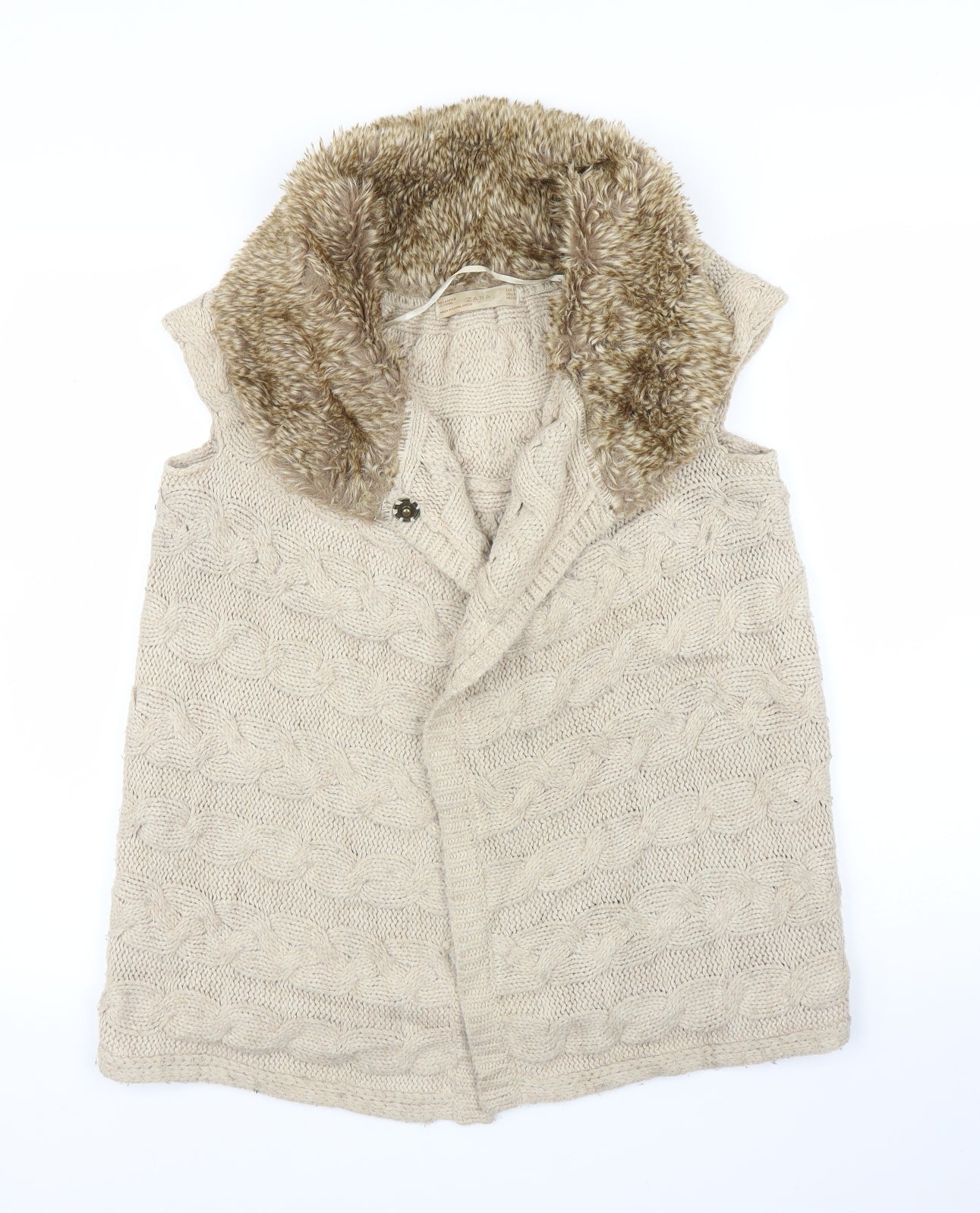 Zara Mens Beige   Cardigan Jumper Size S