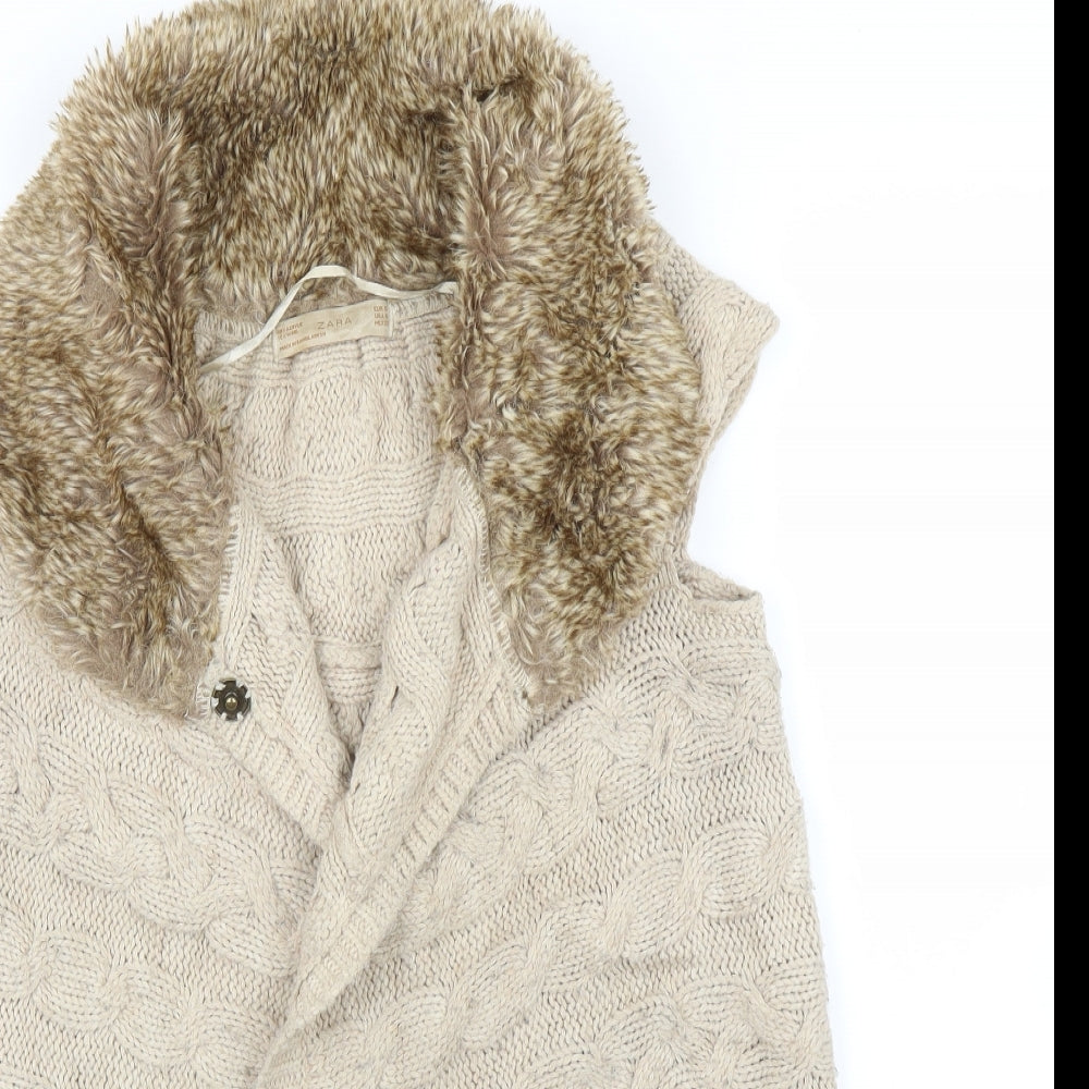 Zara Mens Beige   Cardigan Jumper Size S