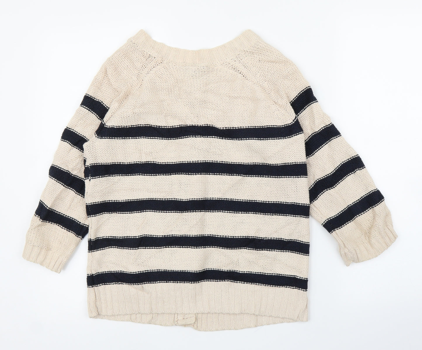 Topshop Womens Beige Striped  Cardigan Jumper Size 14