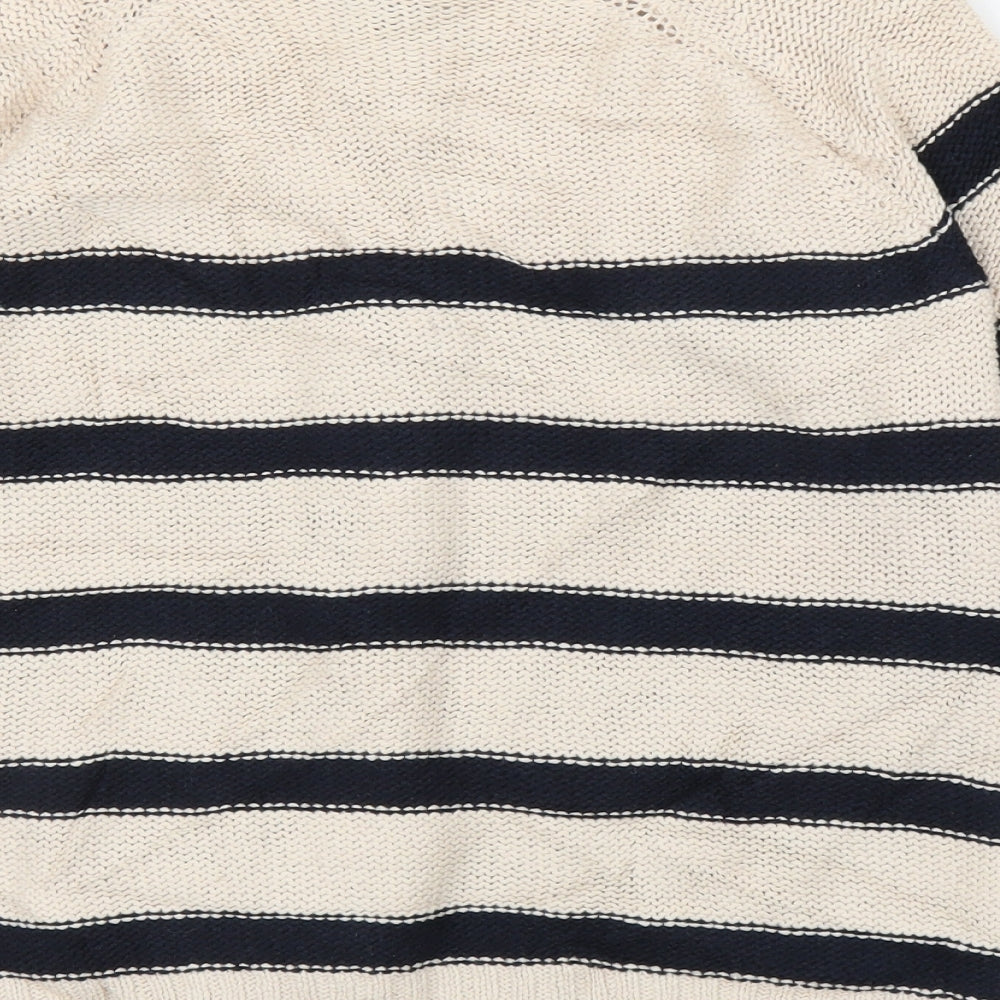 Topshop Womens Beige Striped  Cardigan Jumper Size 14