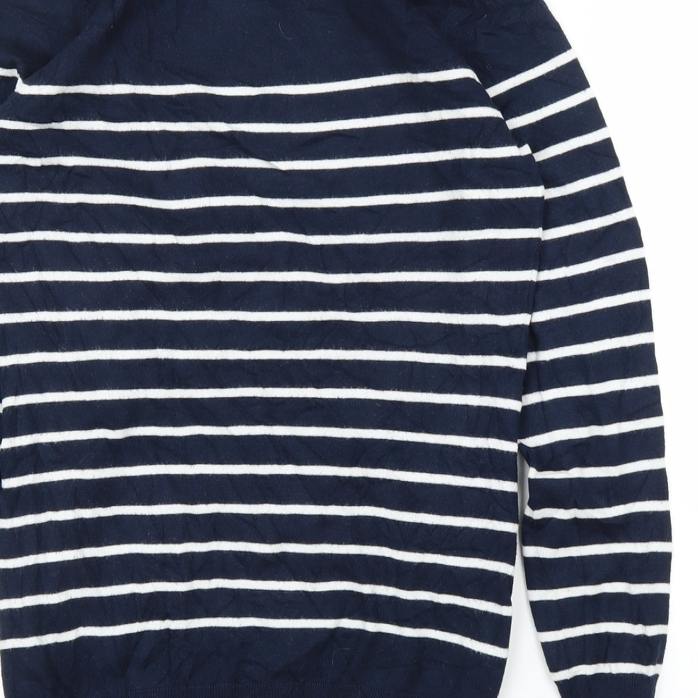 H&M Womens Blue Striped  Tunic Blouse Size M