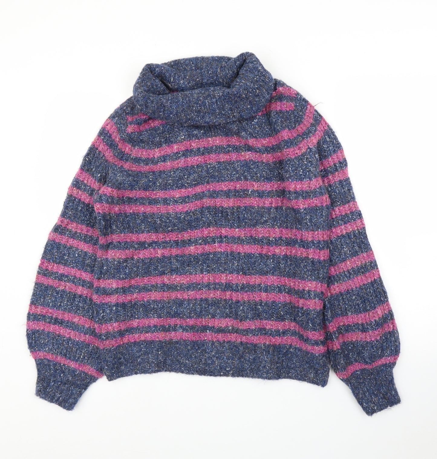 Shrinking Violet Womens Purple Striped  Pullover Jumper Size S