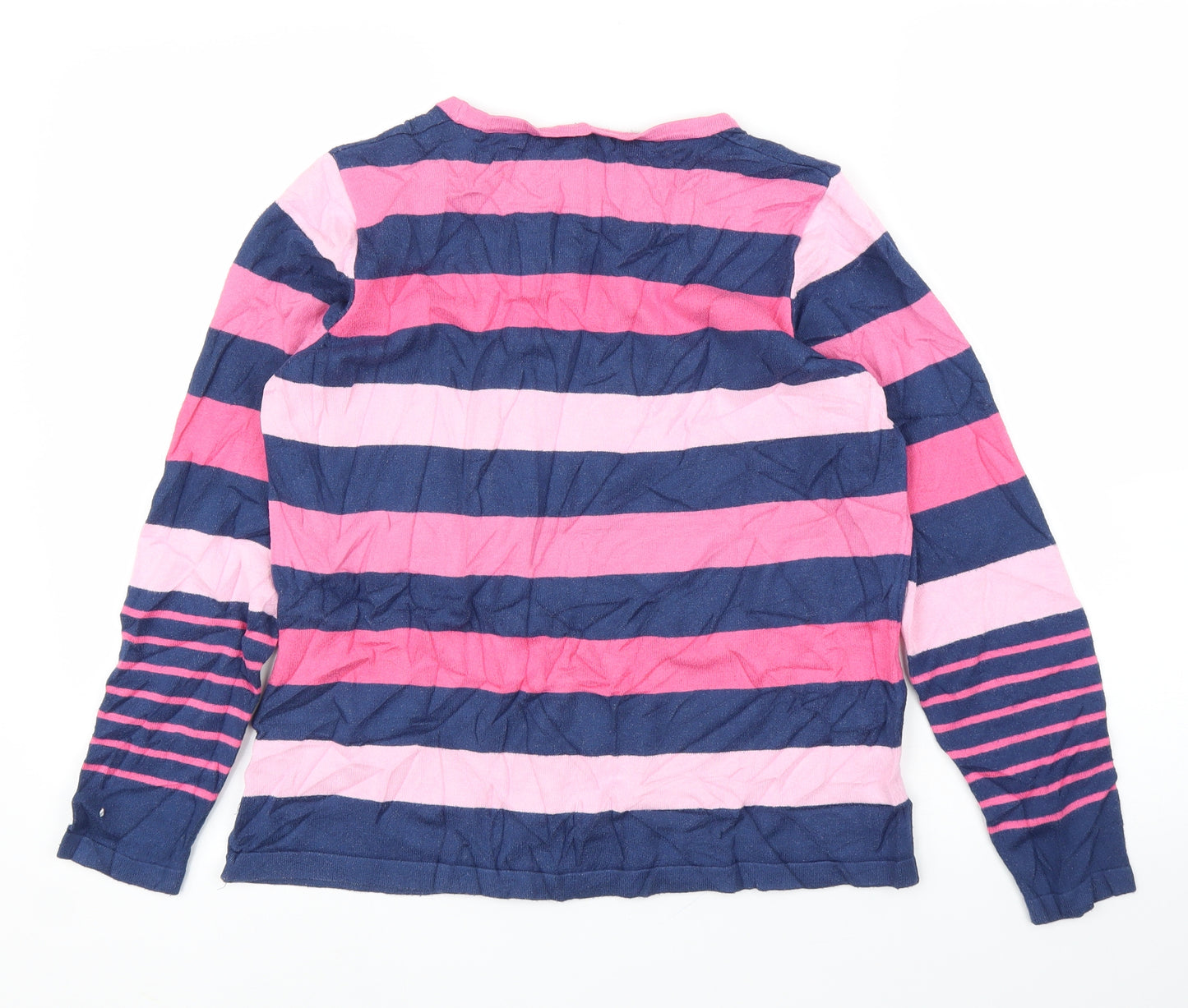 First Avenue Womens Purple Striped  Pullover Jumper Size M