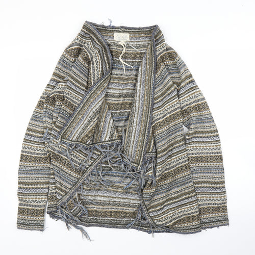Lyla Lyla Womens Beige Geometric  Cardigan Jumper Size S
