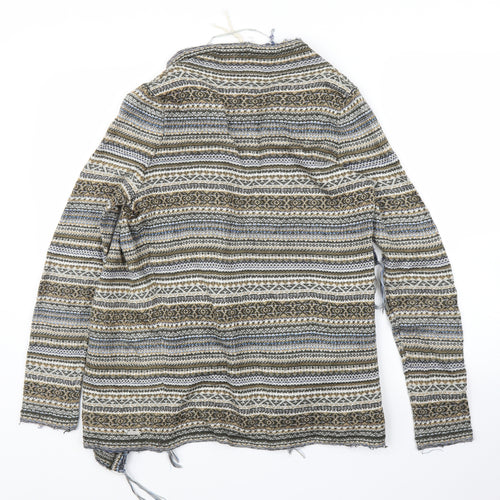 Lyla Lyla Womens Beige Geometric  Cardigan Jumper Size S