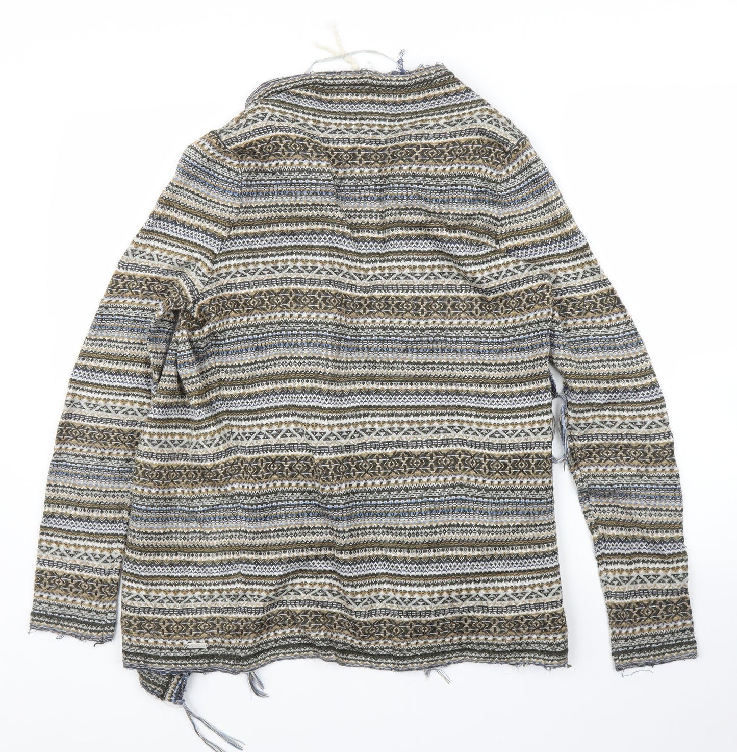 Lyla Lyla Womens Beige Geometric  Cardigan Jumper Size S