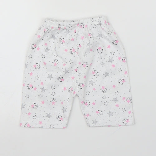 Preworn Girls White   Capri Leggings Size 0-3 Months  - Panda