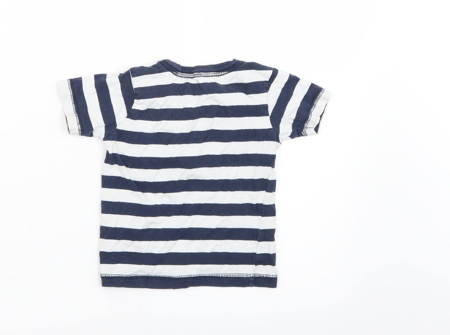 name it Baby Blue Striped  Basic T-Shirt Size 9-12 Months