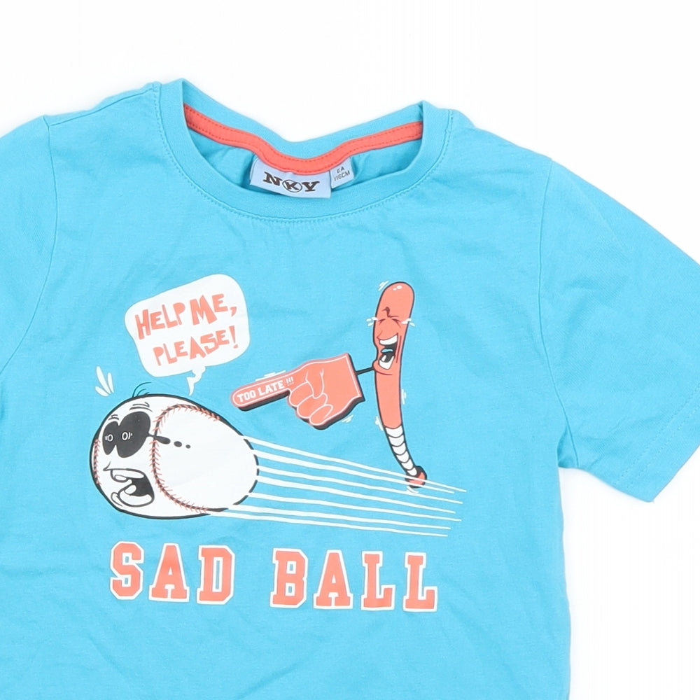 NKY Boys Blue   Basic T-Shirt Size 6 Years