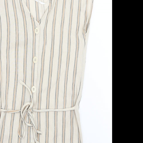 Primark Womens Beige Striped  Romper One-Piece Size 6