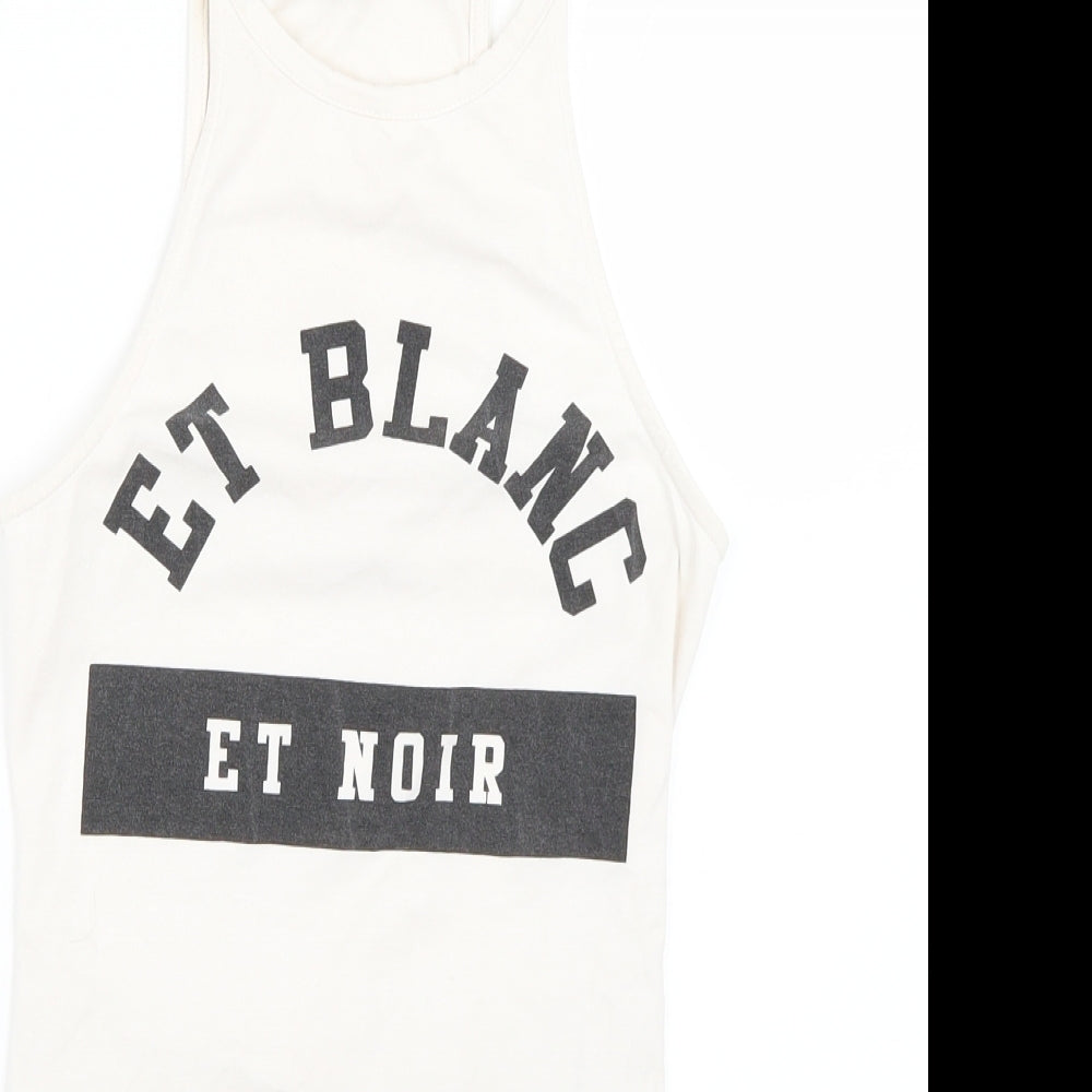 Topshop Womens White   Bodysuit One-Piece Size 8