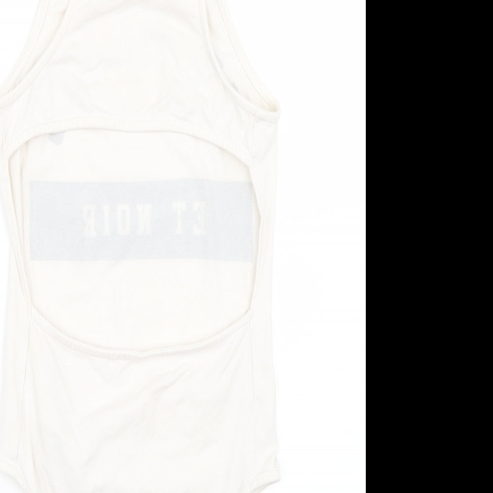 Topshop Womens White   Bodysuit One-Piece Size 8