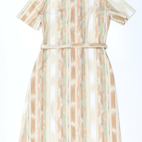 Preworn Womens Multicoloured Striped  Shirt Dress  Size 14