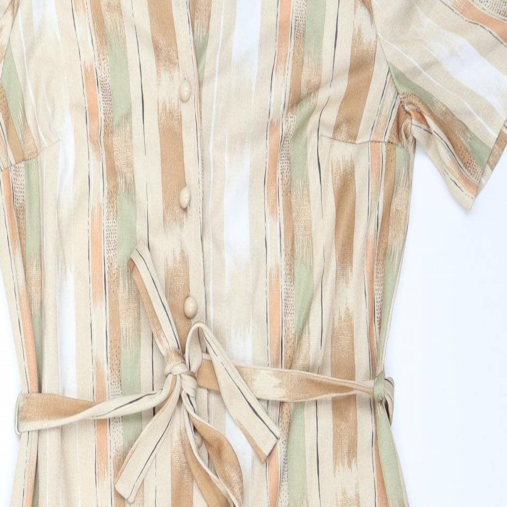 Preworn Womens Multicoloured Striped  Shirt Dress  Size 14