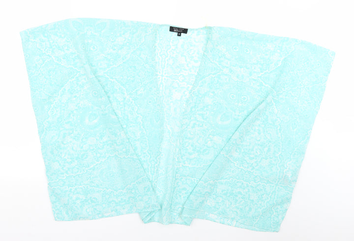 New Look Womens Blue Floral  Wrap Jumper Size M