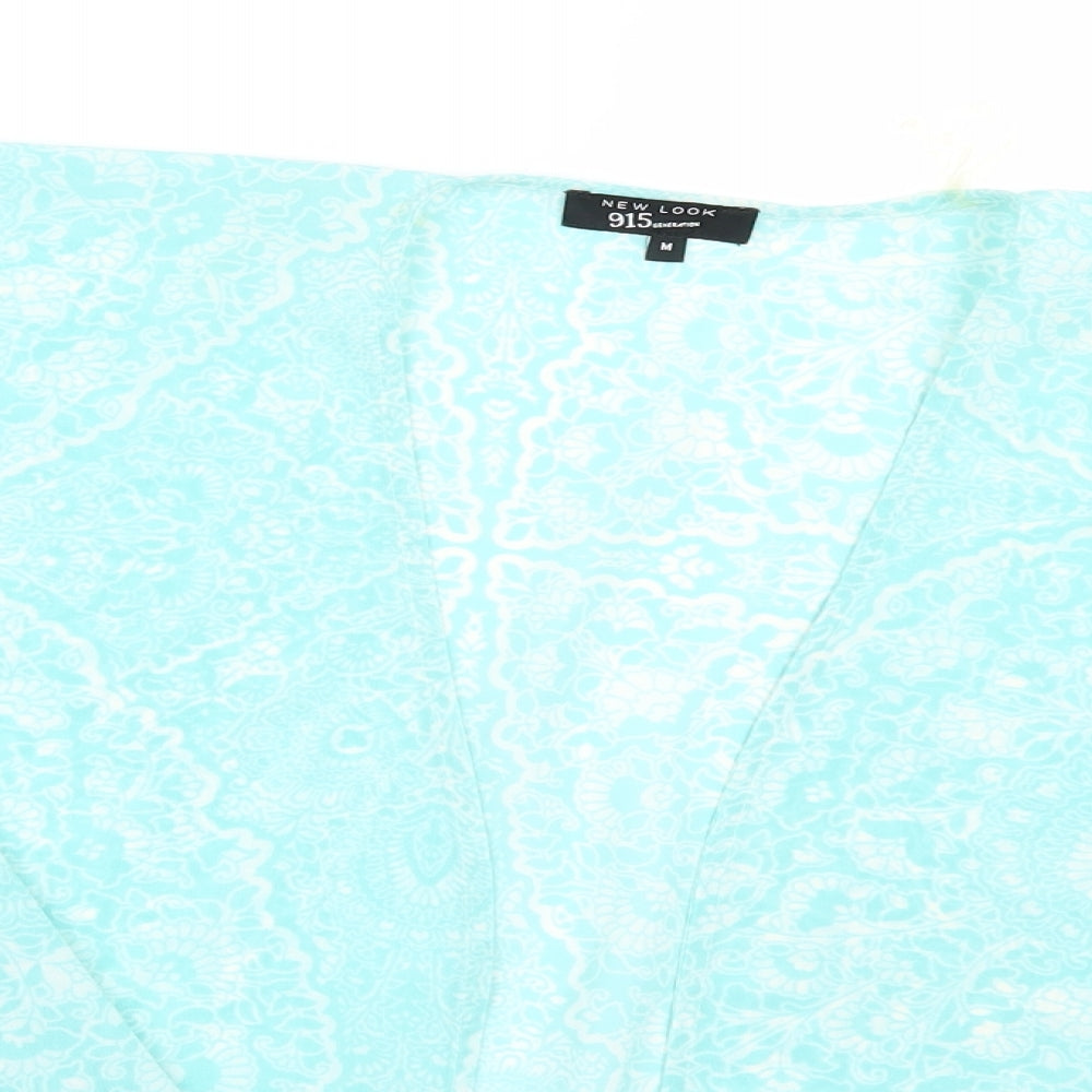 New Look Womens Blue Floral  Wrap Jumper Size M