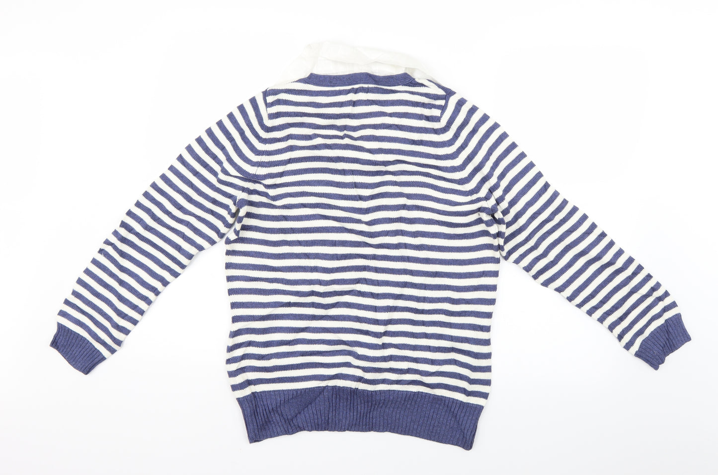 Marks and Spencer Womens Blue Striped  Pullover Jumper Size 16