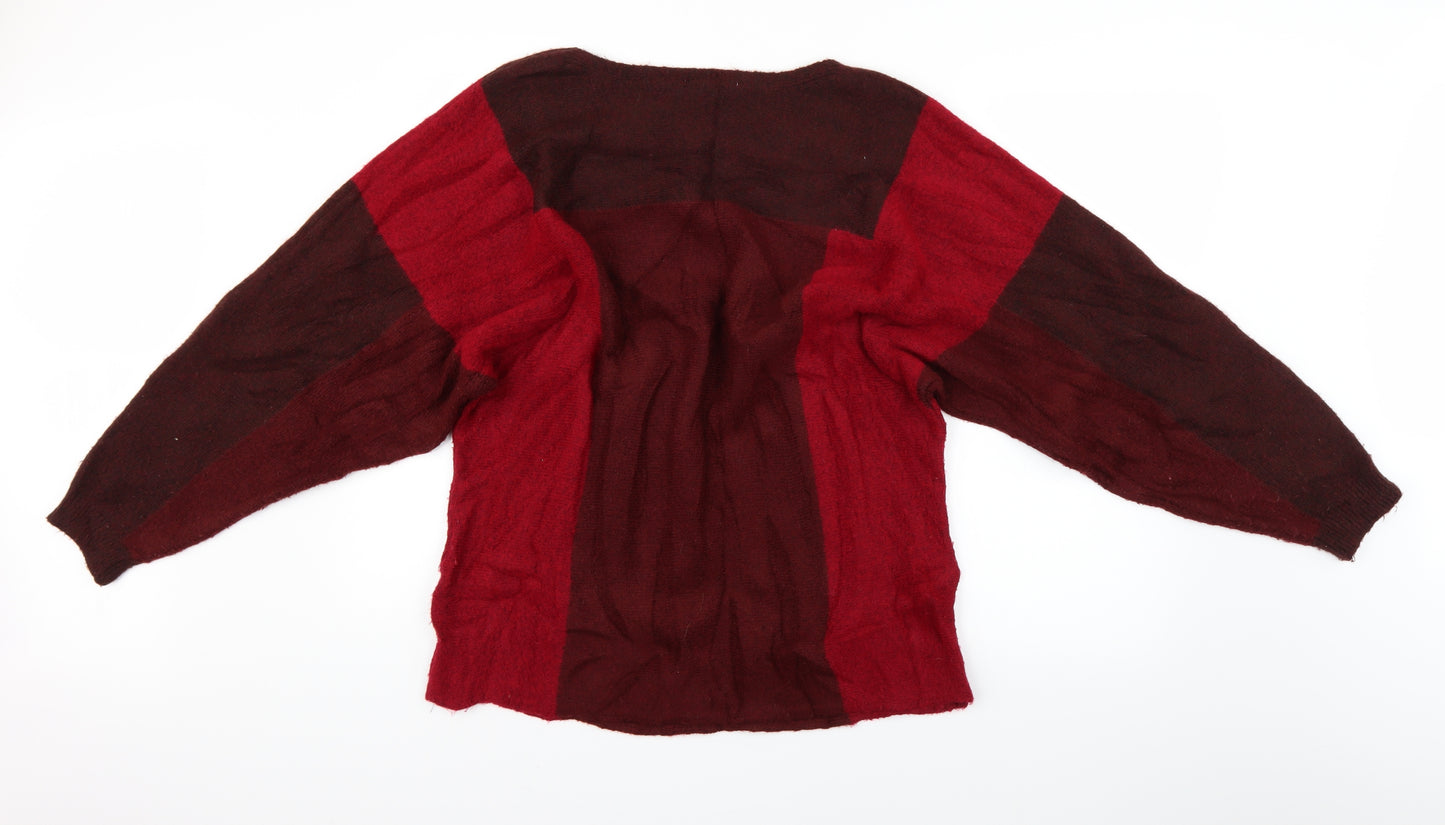 George Womens Red Striped  Pullover Jumper Size L