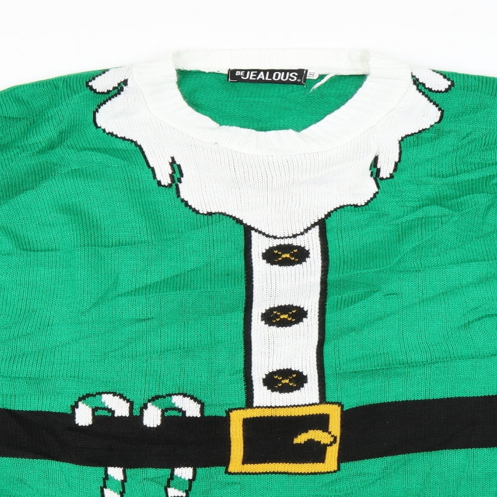 Be Jealous Mens Green   Pullover Jumper Size 3XL  - Christmas