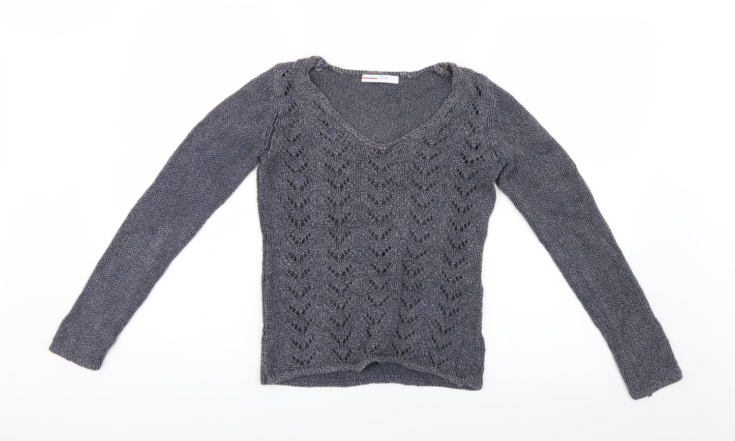 Papaya Womens Purple   Basic Blouse Size 8