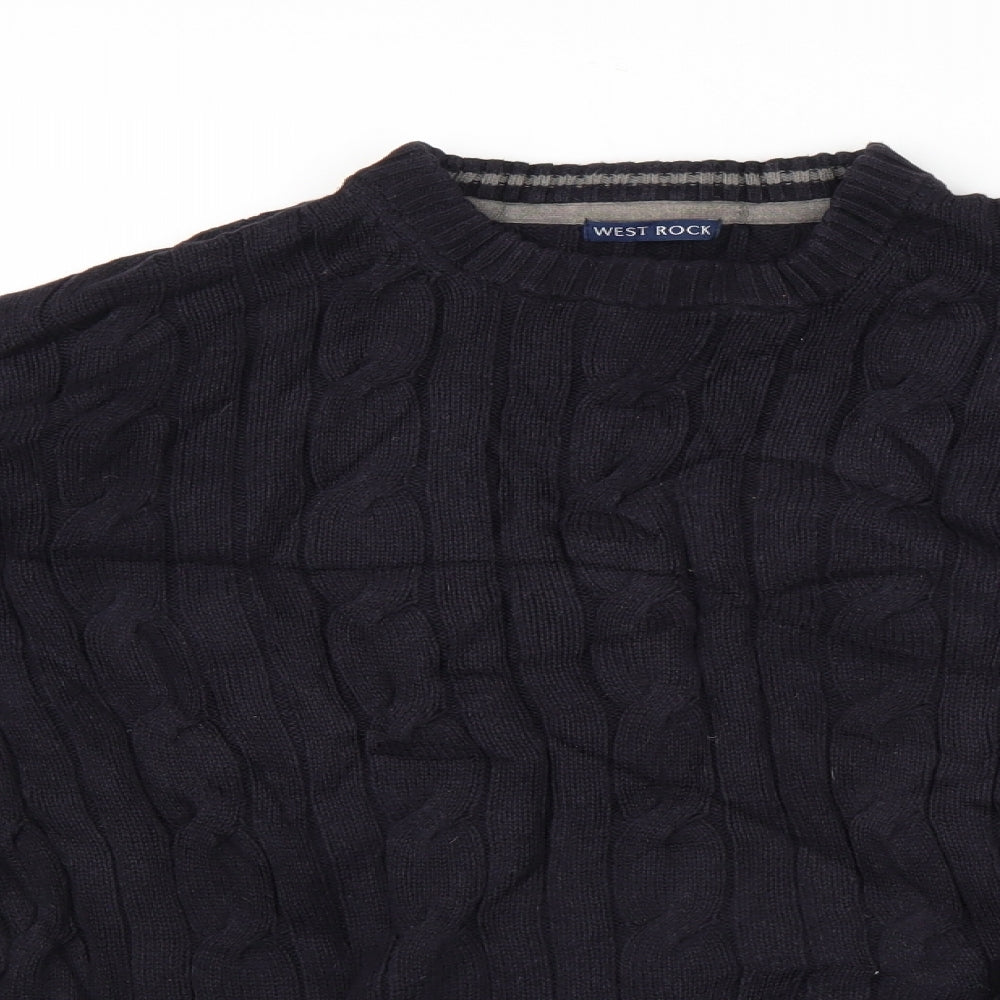 West Rock Mens Blue   Pullover Jumper Size S