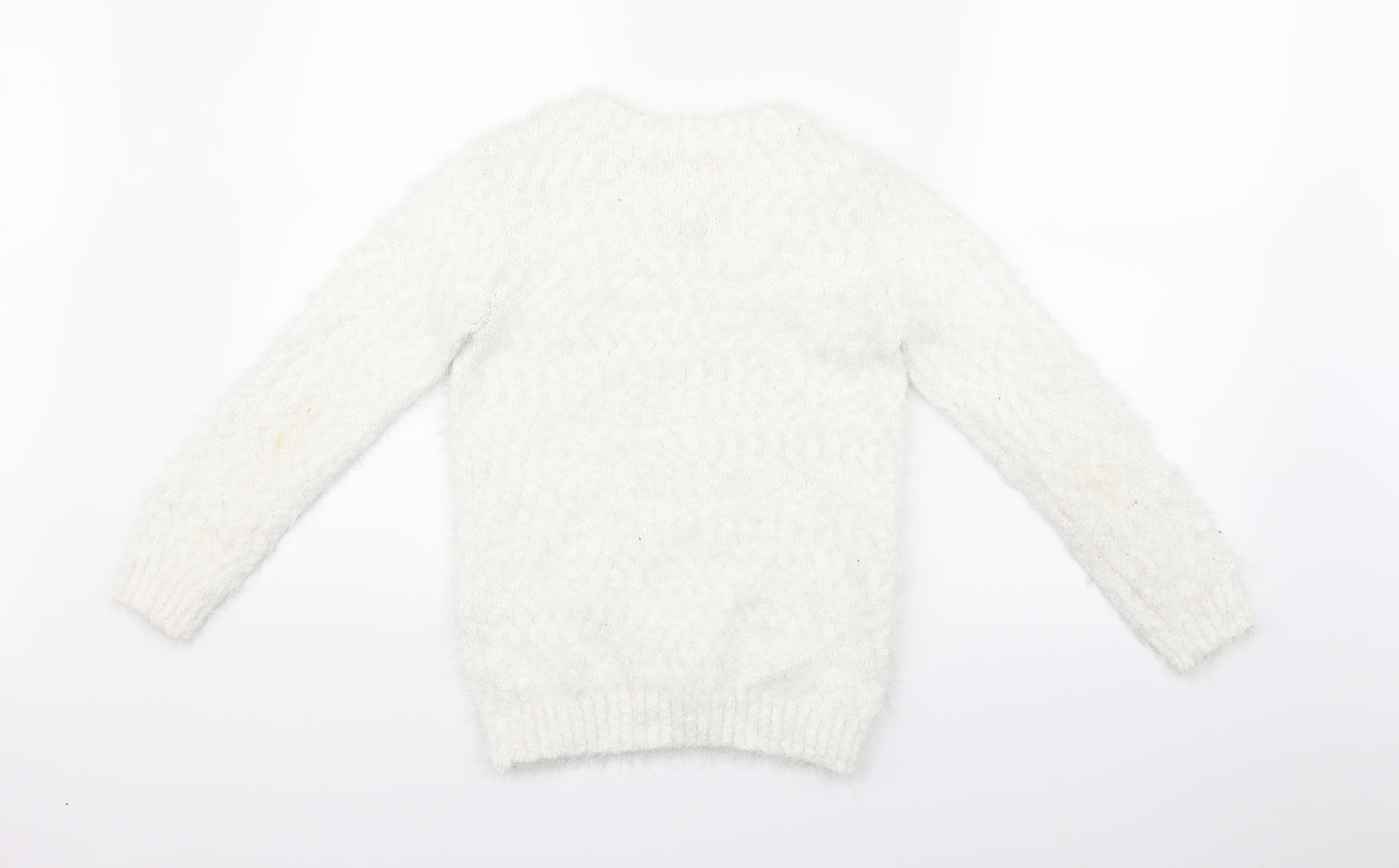 TU Girls White   Pullover Jumper Size 9 Years  - Christmas