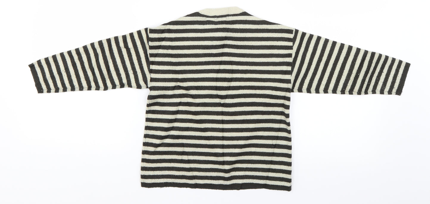 Zara Boys Ivory Striped  Pullover Jumper Size 4-5 Years