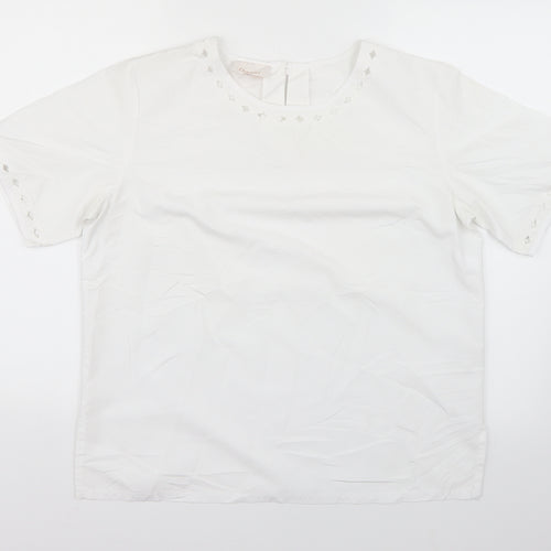 Daxon Womens White   Basic T-Shirt Size 14